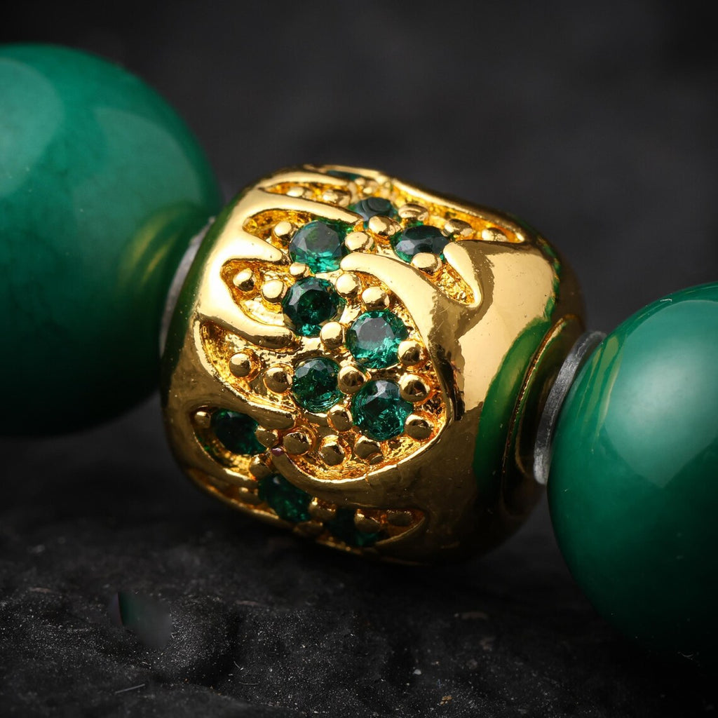 Dharma Deer Turquoise 18K Gold Plated Natural Peridot Bracelet