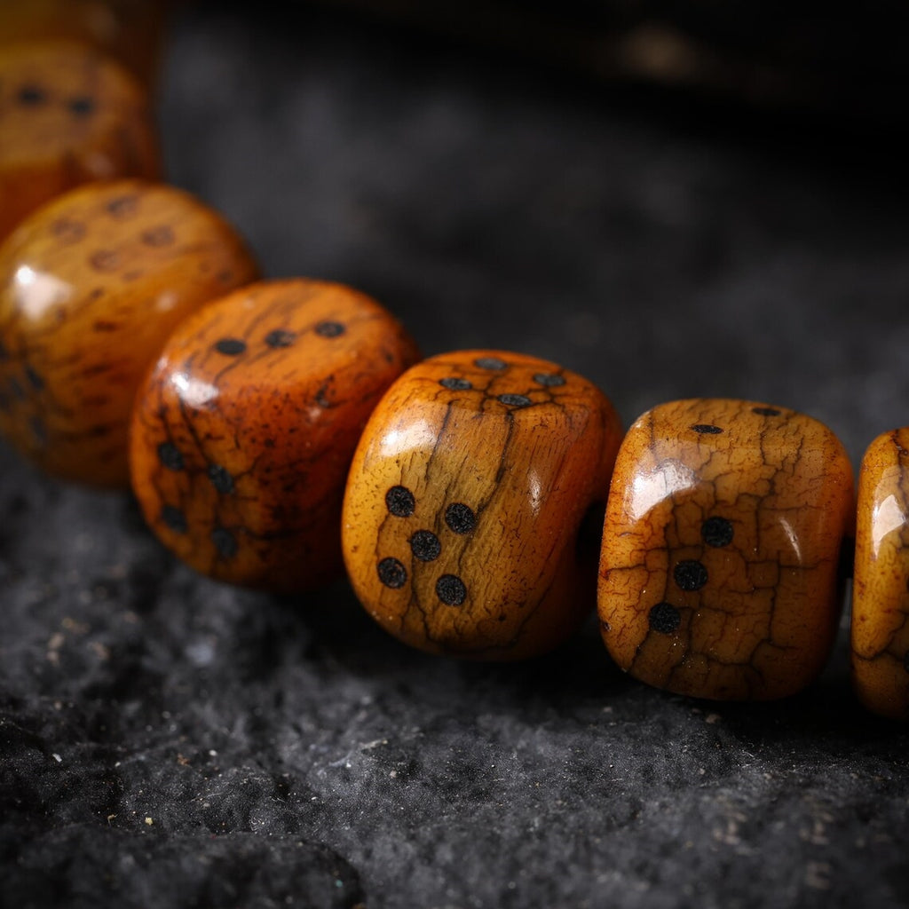 Dharma Deer Yak Bone Dice Fortune Bracelet Tibetan Amulet