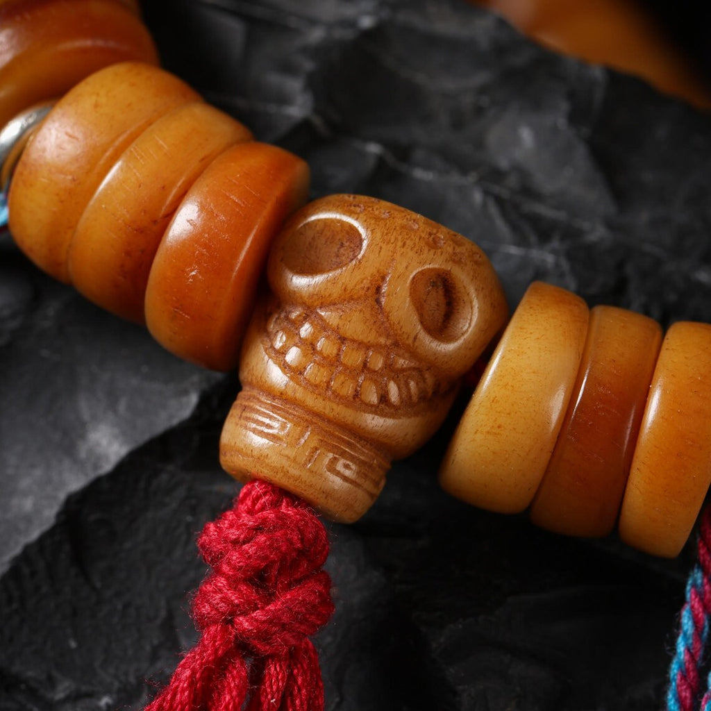Dharma Deer Bone Necklace 108 Mala Beads