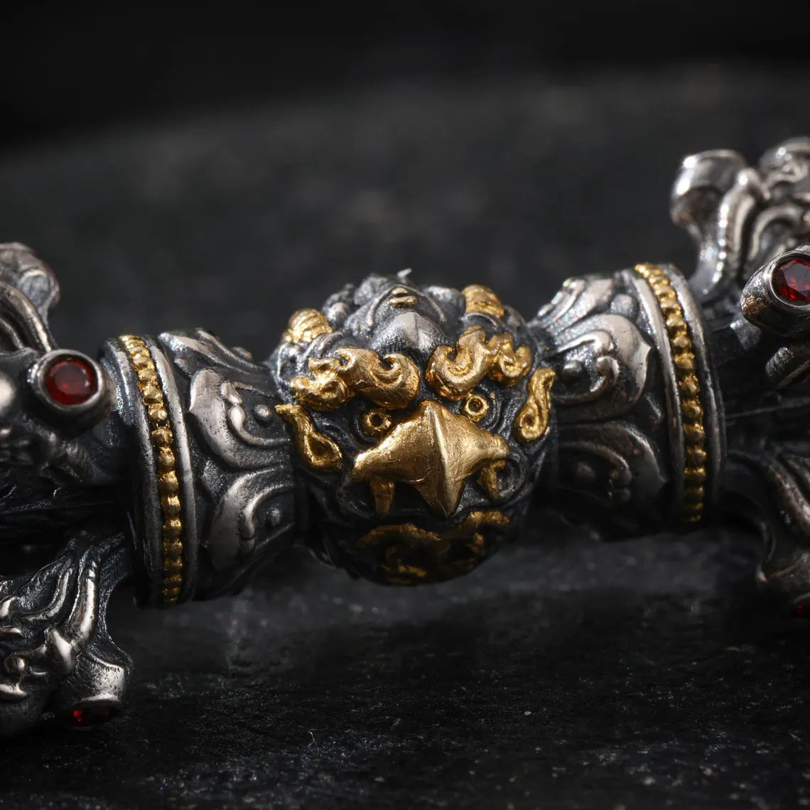 Dharma Deer Five-Pronged Vajra Pendant 24K Gold Vermeil