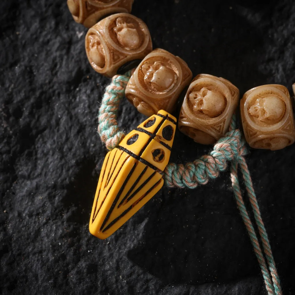 Dharma Deer Yak Bone Skull Bracelet