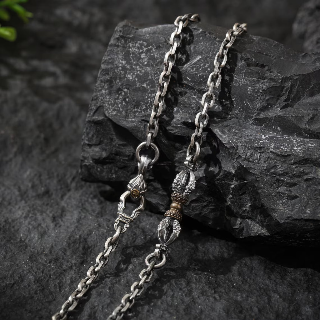 Dharma Deer Five-Pronged Vajra Necklace