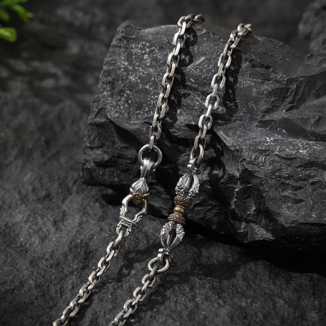 Dharma Deer Five-Pronged Vajra Necklace