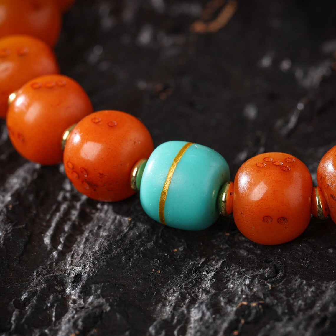 Dharma Deer Yak Bone Bracelet Tibetan Talisman