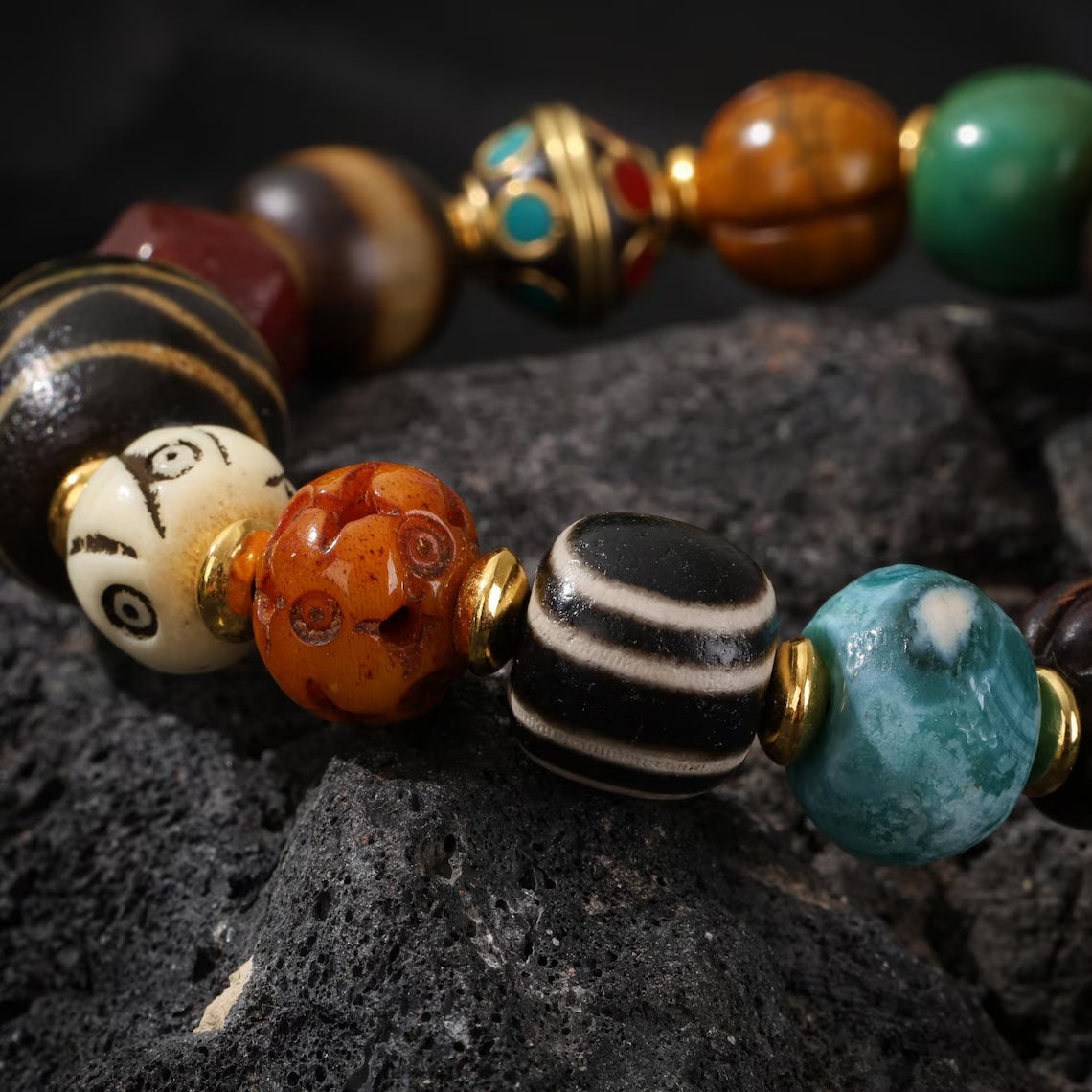 Dharma Deer Yak Bone Talisman Bracelet