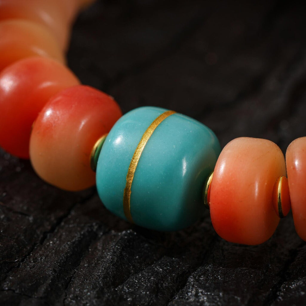 Dharma Deer Bone Bracelet Turquoise Diz bead