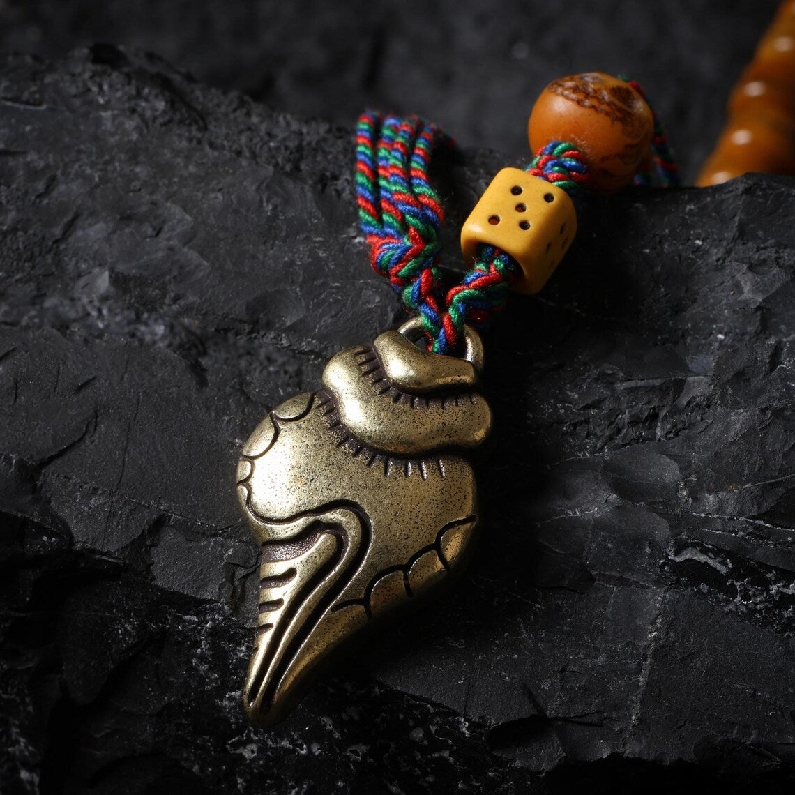 Dharma Deer Bone Necklace 108 Mala Beads Tibetan Talisman