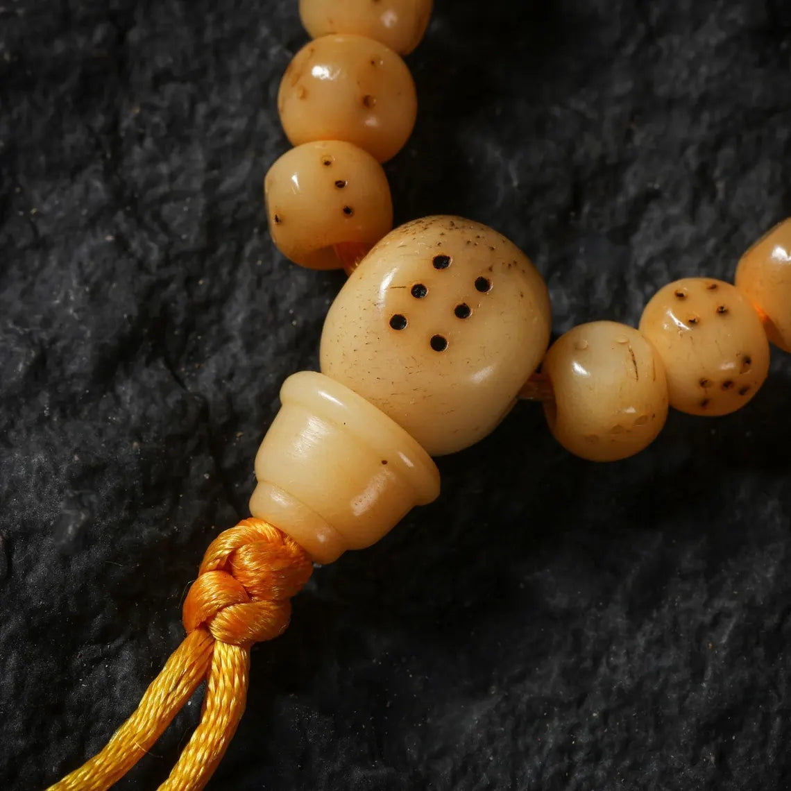 Dharma Deer Yak Bone Necklace 108 Square Mala Beads
