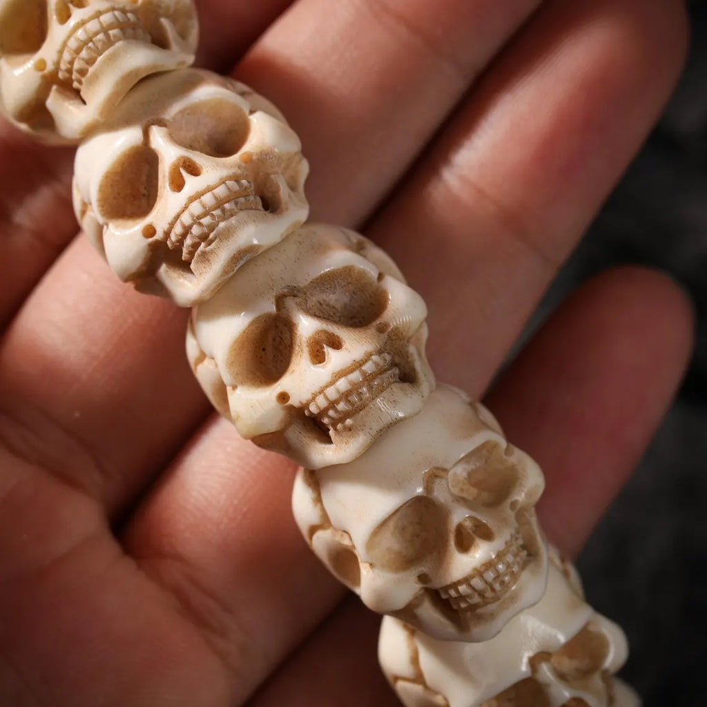 Dharma Deer Bone Skull Bracelet Protection Amulet