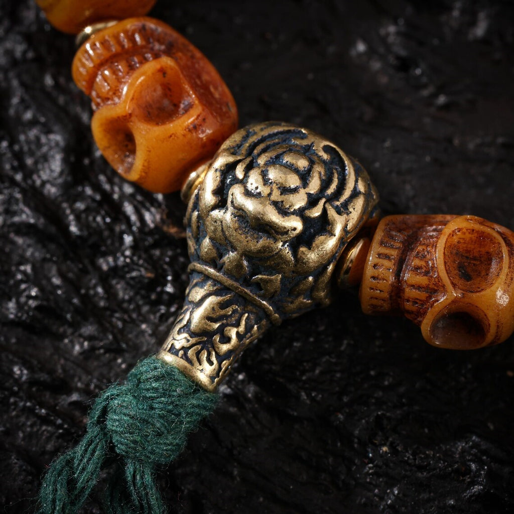 Dharma Deer Yak Bone Skull Bracelet
