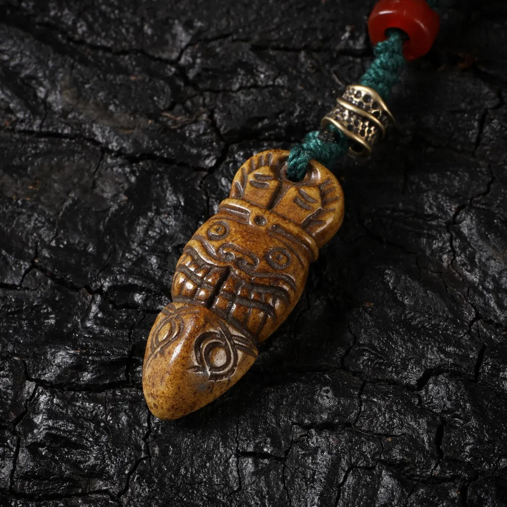 Dharma Deer Bone Necklace 108 Mala Beads