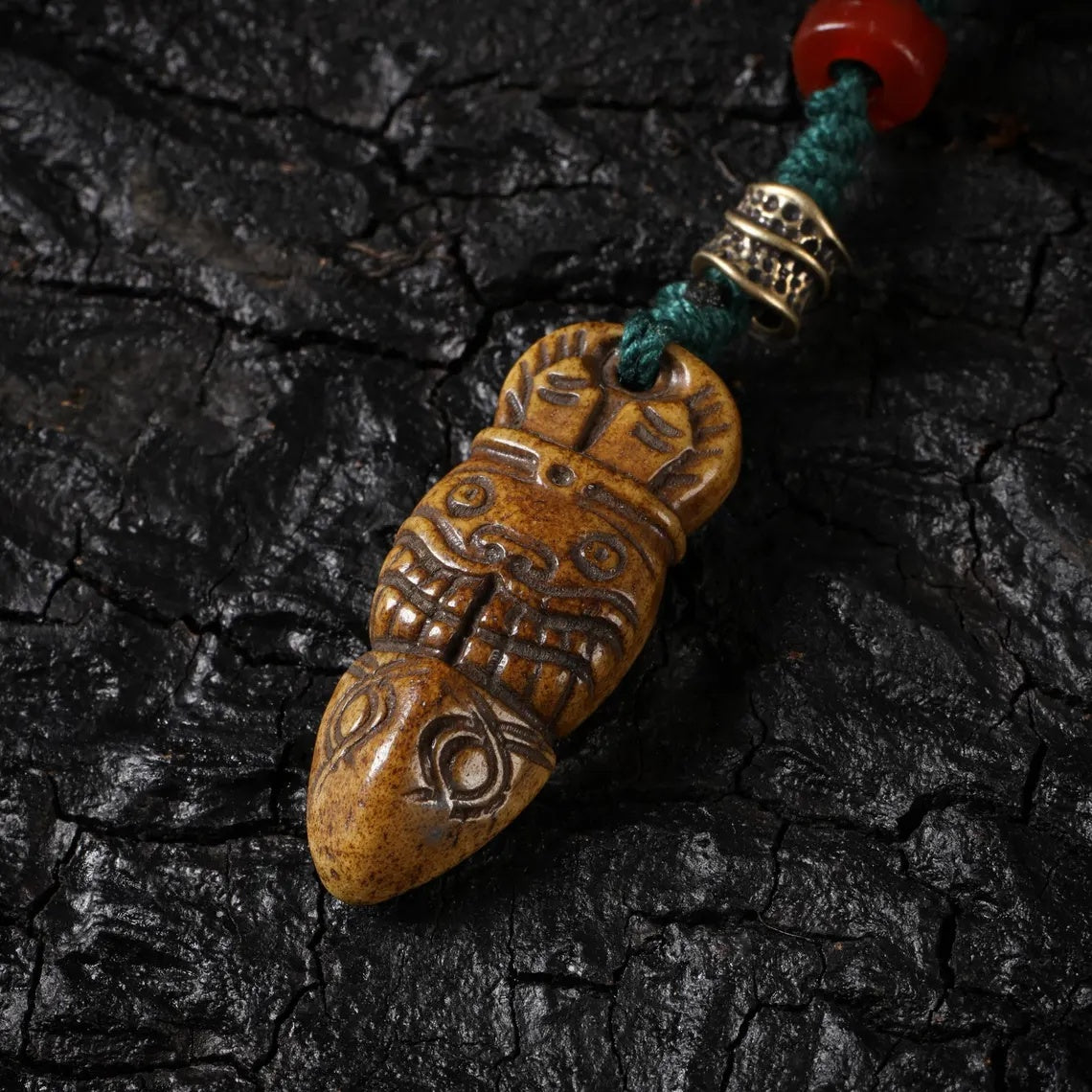 Dharma Deer Bone Necklace 108 Mala Beads