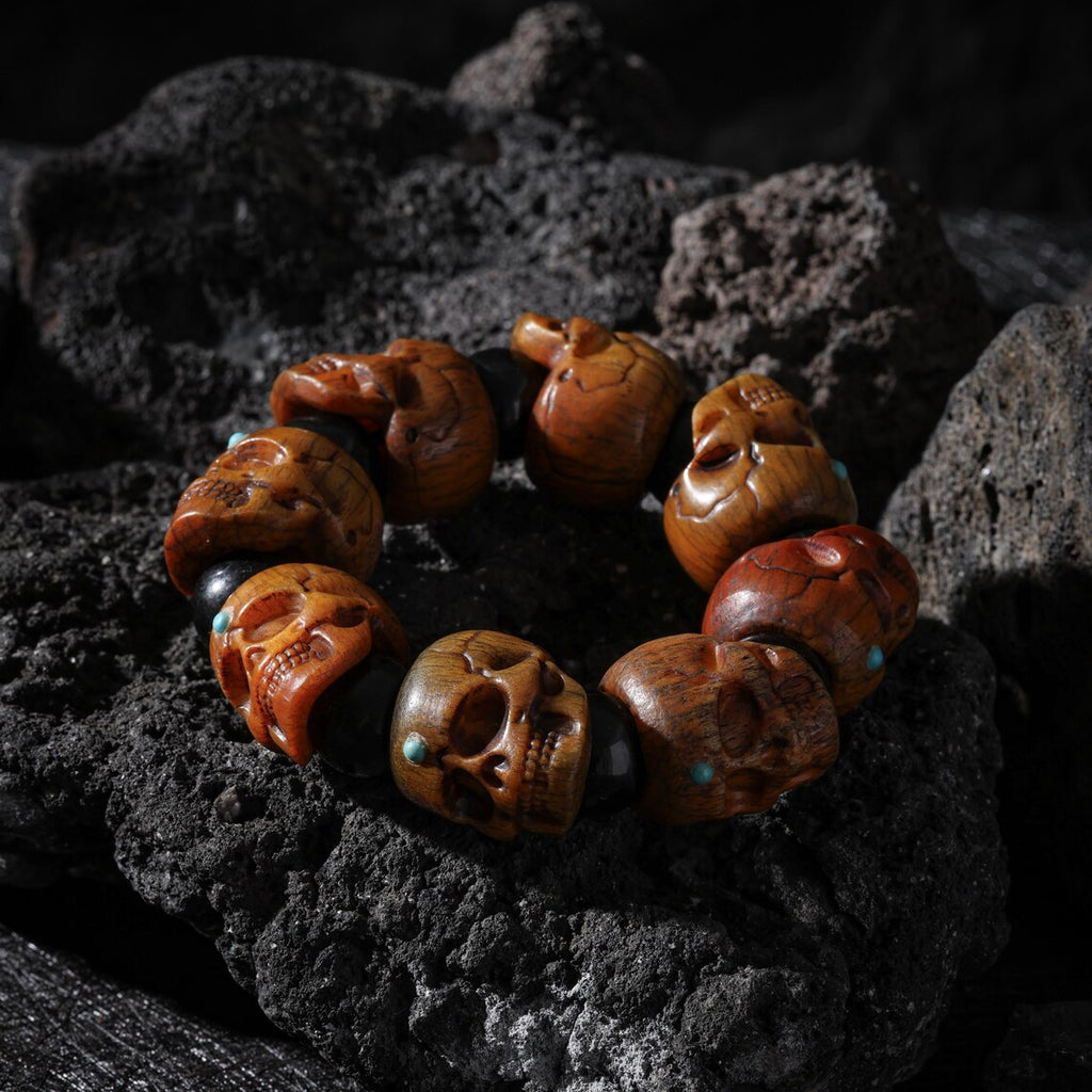 Dharma Deer Bone Skull Bracelet Protection Amulet