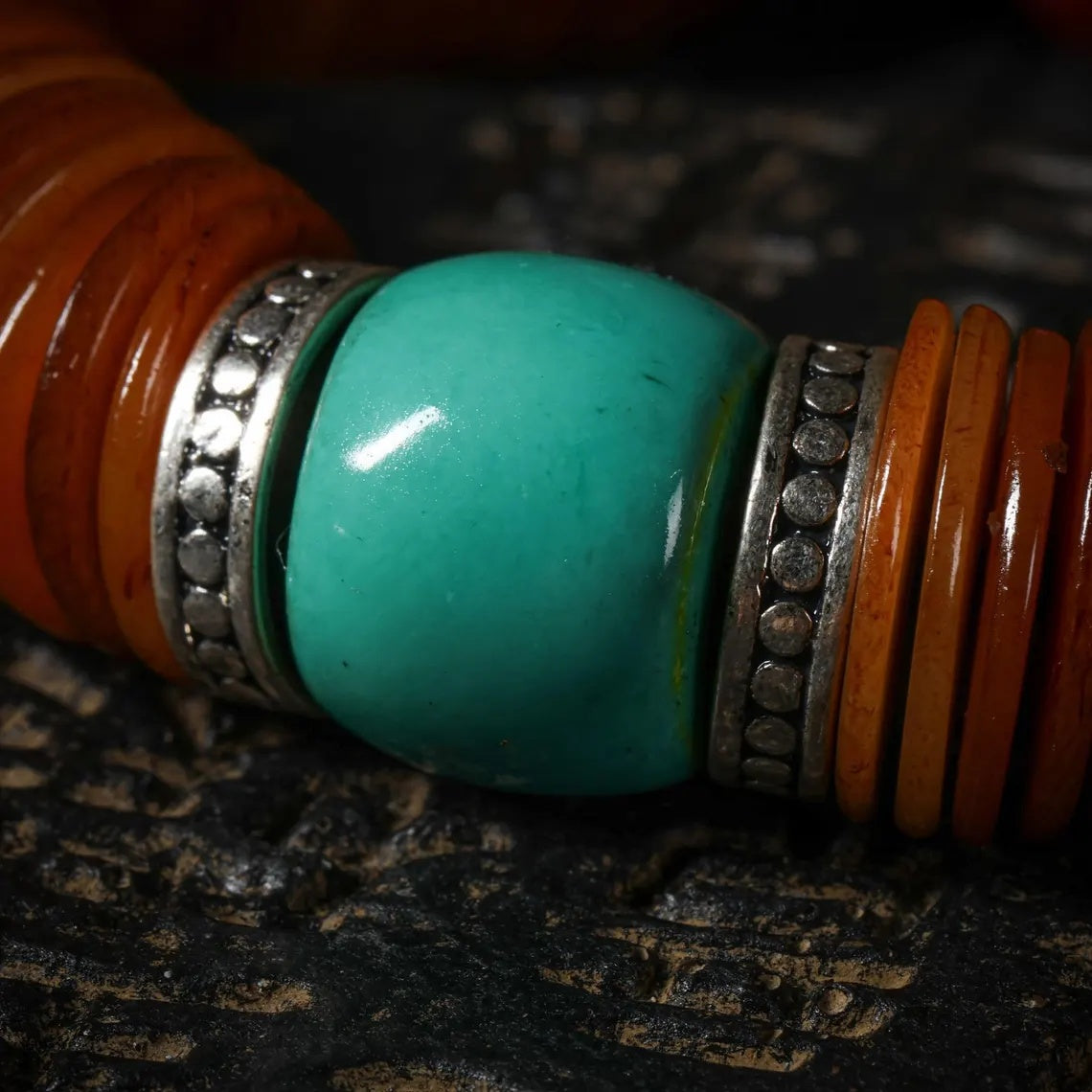 Dharma Deer Yak Bone Bracelet 108 Disc Beads