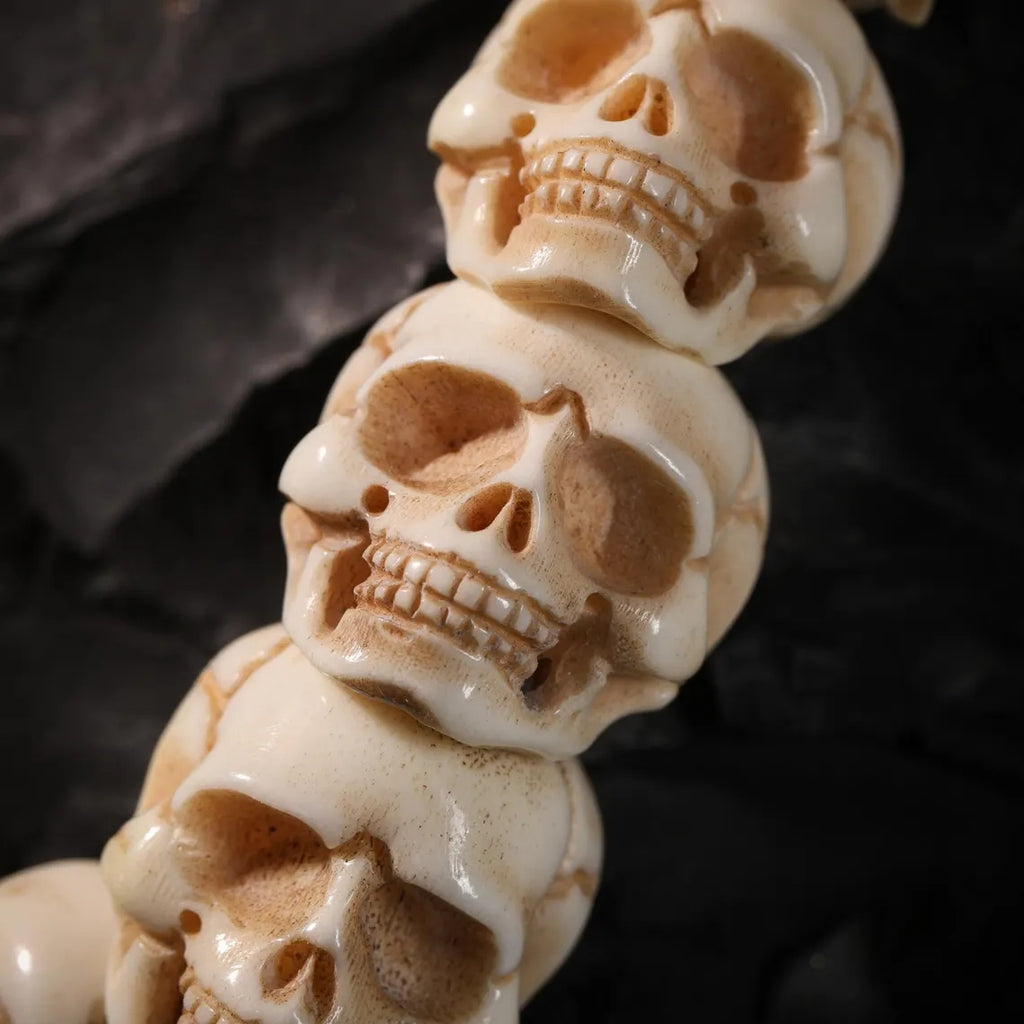 Dharma Deer Bone Skull Bracelet Protection Amulet