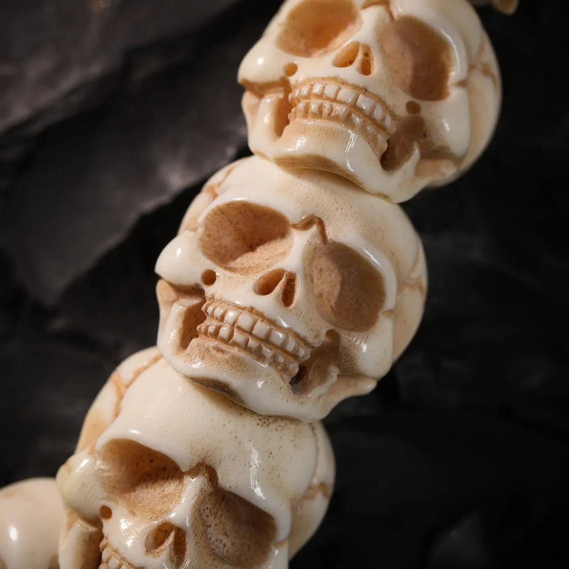 Dharma Deer Bone Skull Bracelet Protection Amulet