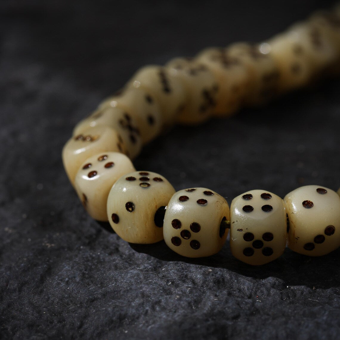 Dharma Deer Tibetan Bone Mala Necklace 108 Prayer Beads