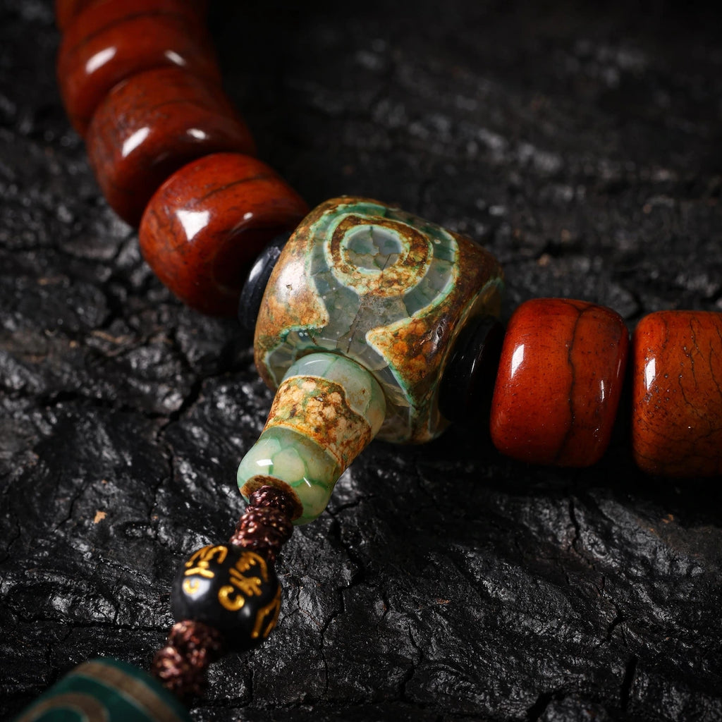 Dharma Deer Bone Necklace 108 Mala Beads
