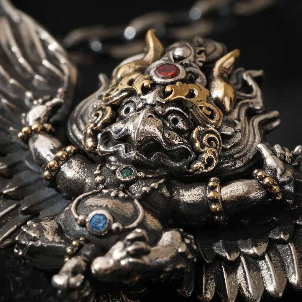 Dharma Deer Tibetan Garuda Amulet Necklace