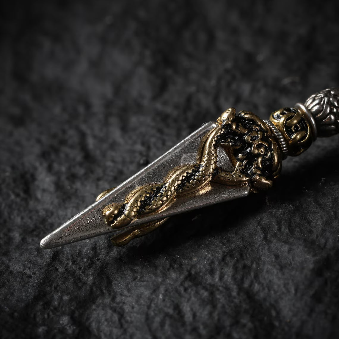 Dharma Deer Sterling Silver Phurba Pendant Necklace