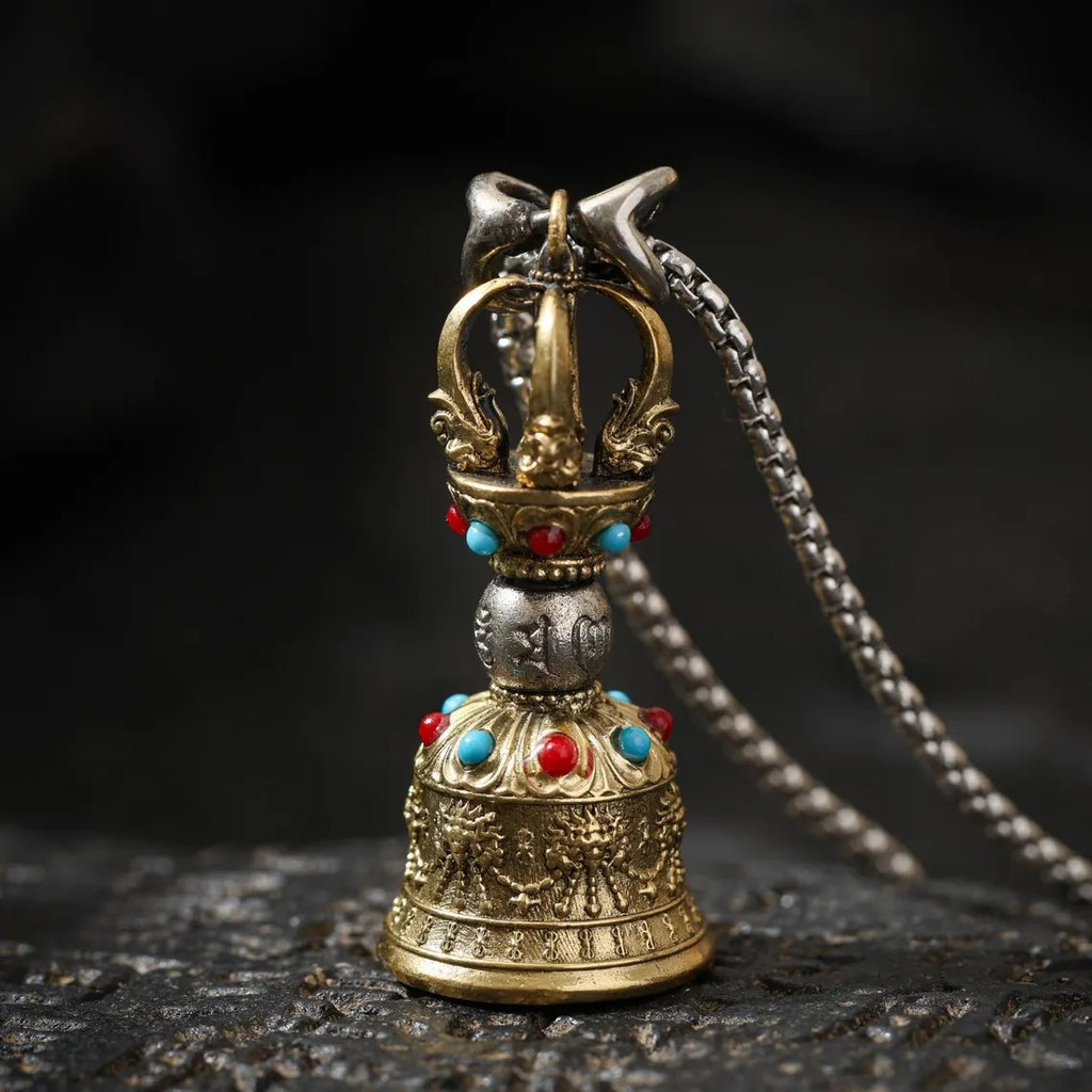 Dharma Deer Vajra Bell Pendant (Ghanta)