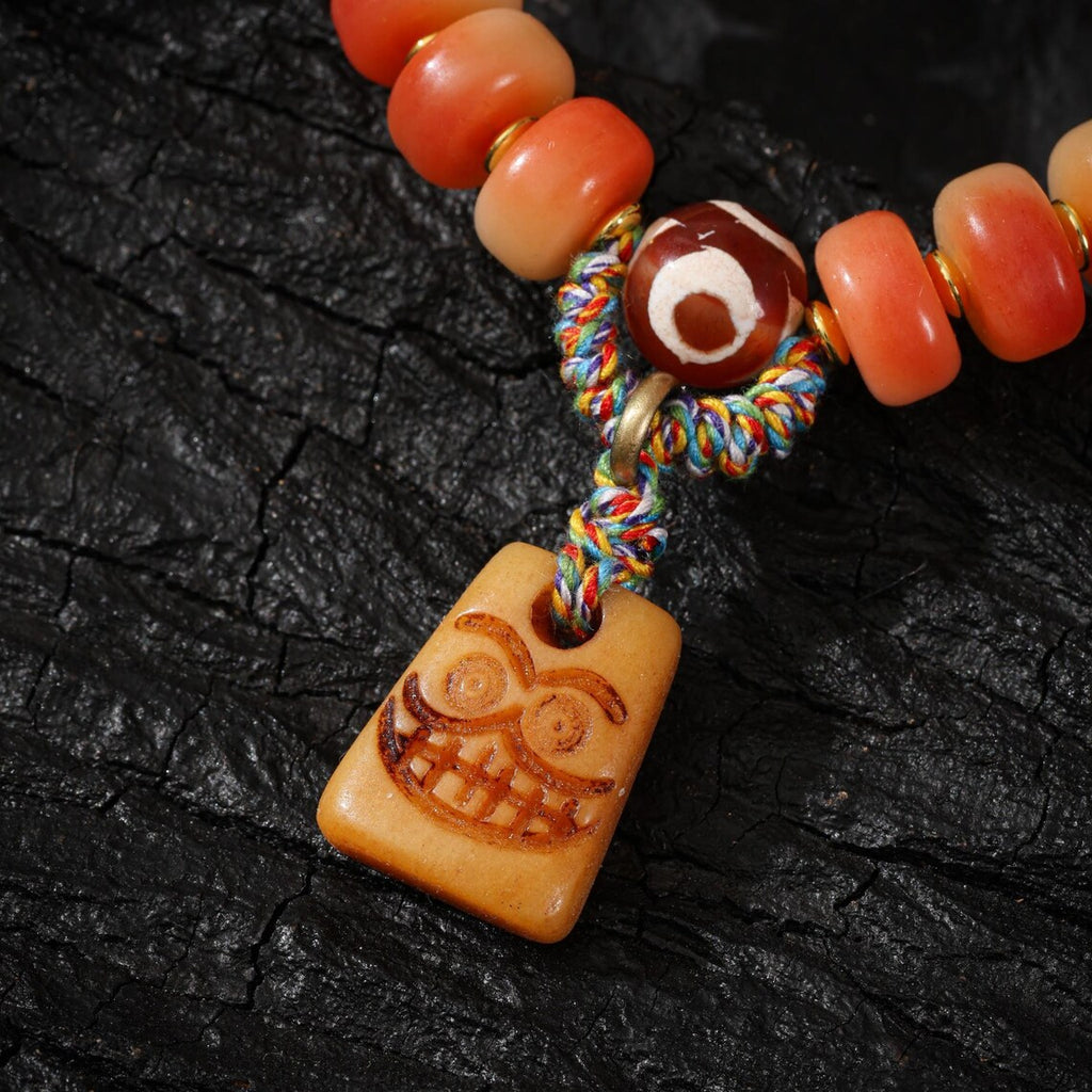 Dharma Deer Bone Bracelet Turquoise Diz bead