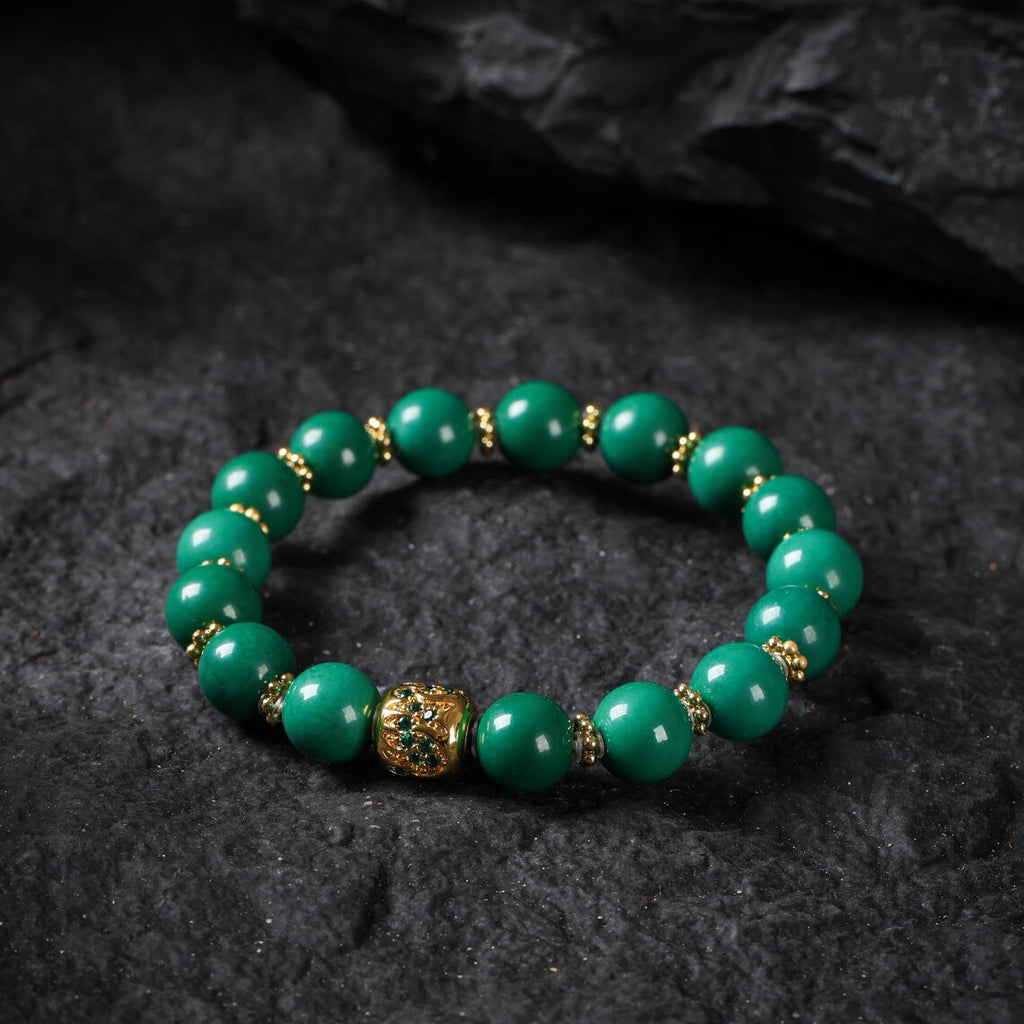 Dharma Deer Turquoise 18K Gold Plated Natural Peridot Bracelet