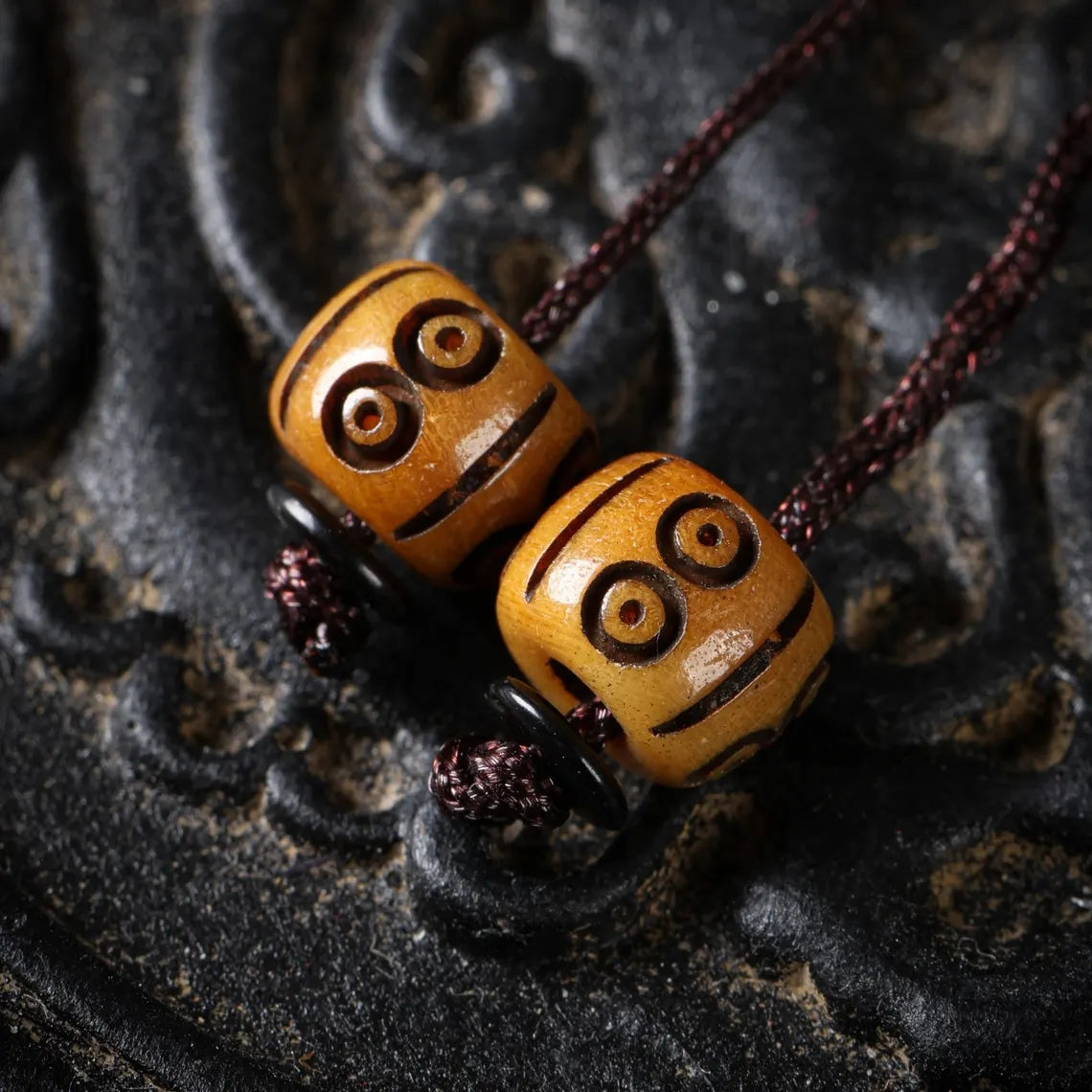 Dharma Deer Yak Bone 108 Mala Beads with Turquoise