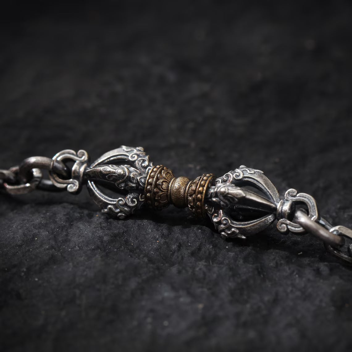 Dharma Deer Five-Pronged Vajra Necklace