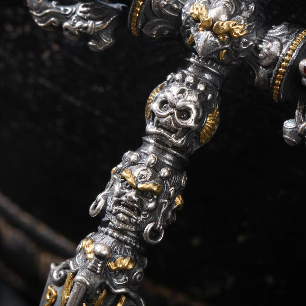Dharma Deer Phurba Pendant 24K Gold Vermeil