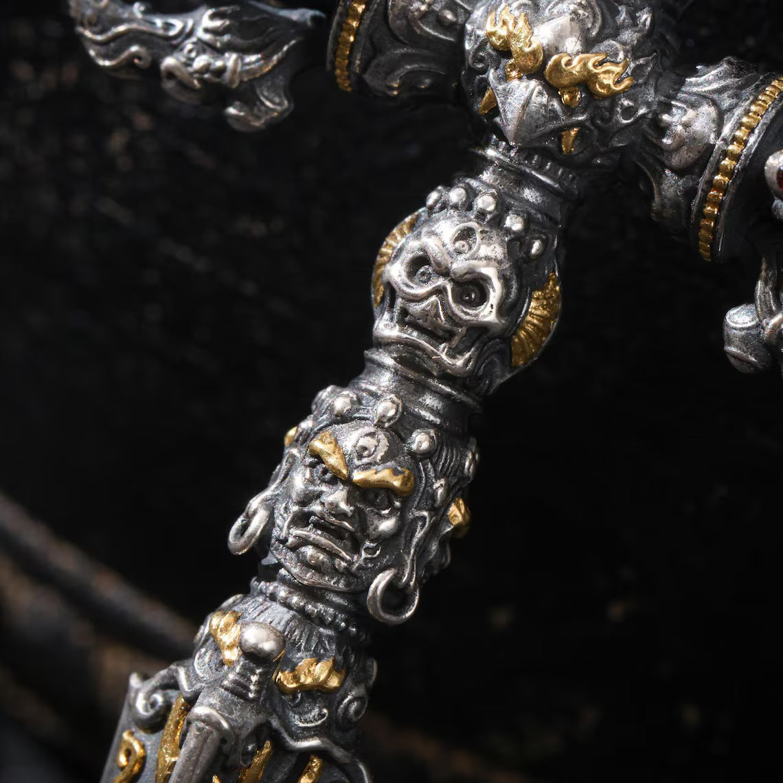 Dharma Deer Phurba Pendant 24K Gold Vermeil
