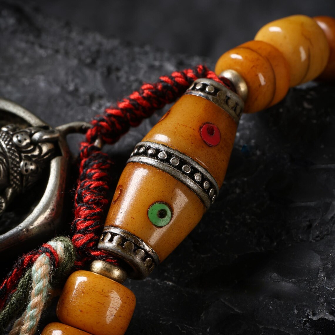 Dharma Deer Bone Necklace 108 Mala Beads Tibetan Talisman