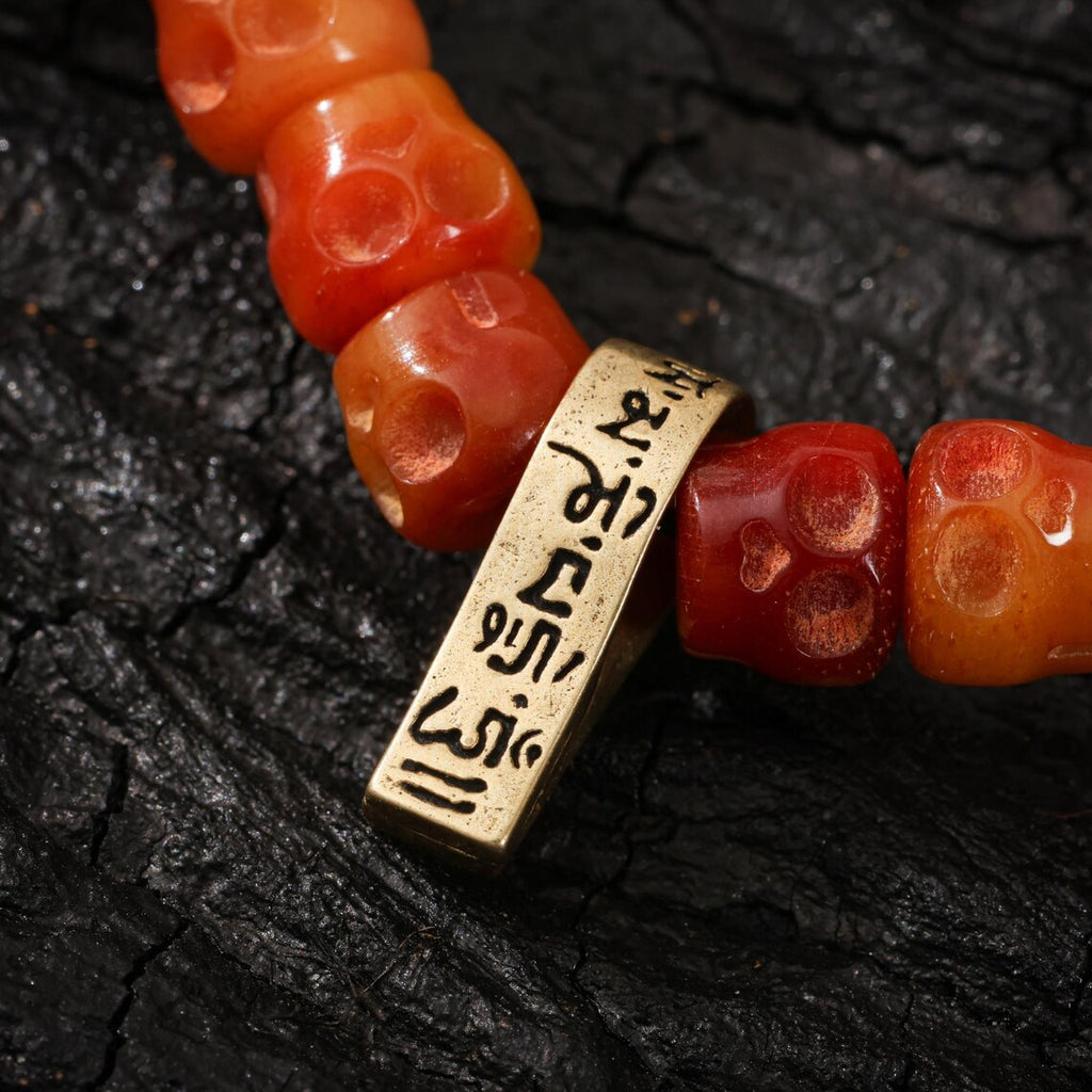 Dharma Deer Bone Skull Necklace 108 Mala Beads