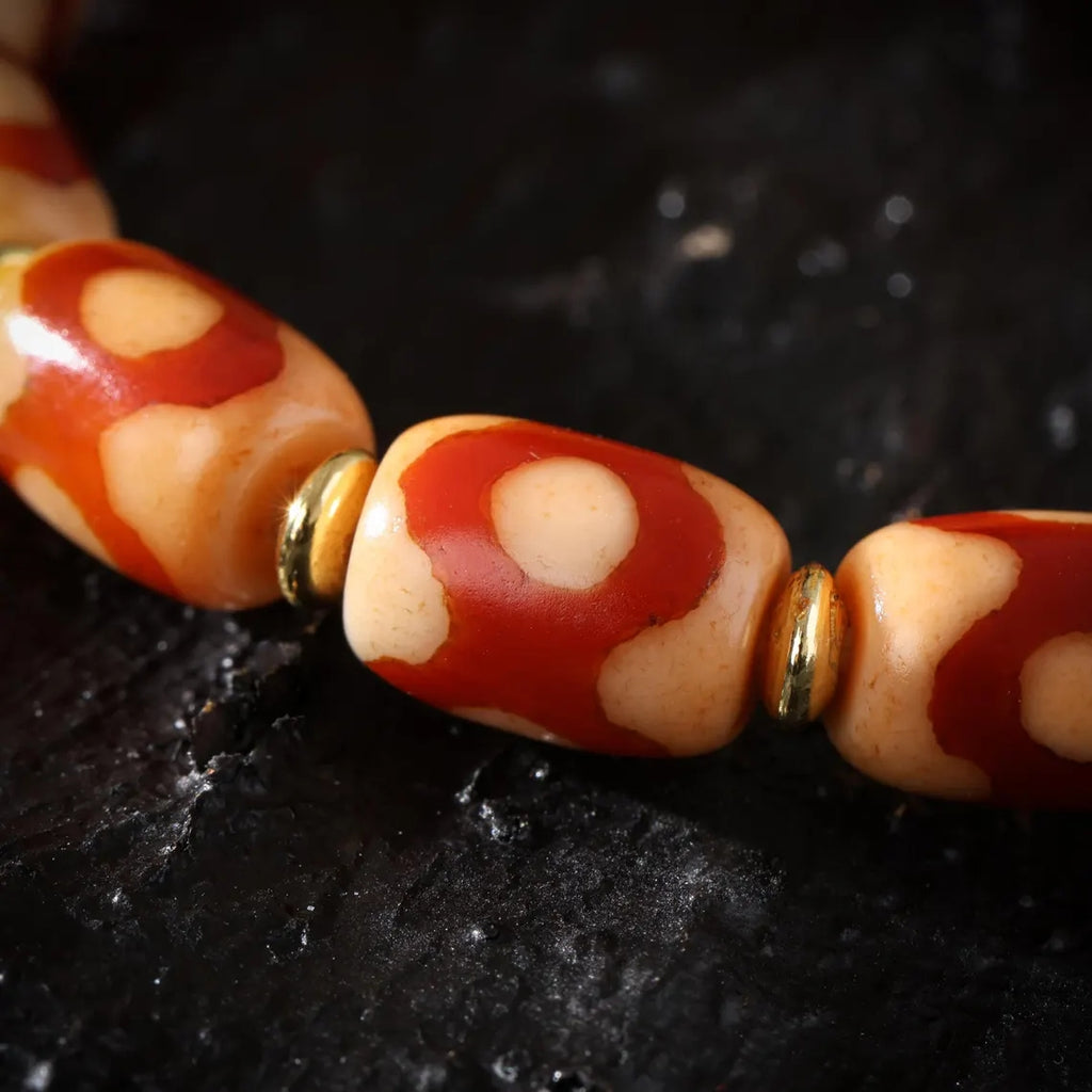 Dharma Deer Mala Bracelet One-Eyed Dzi Sardonyx
