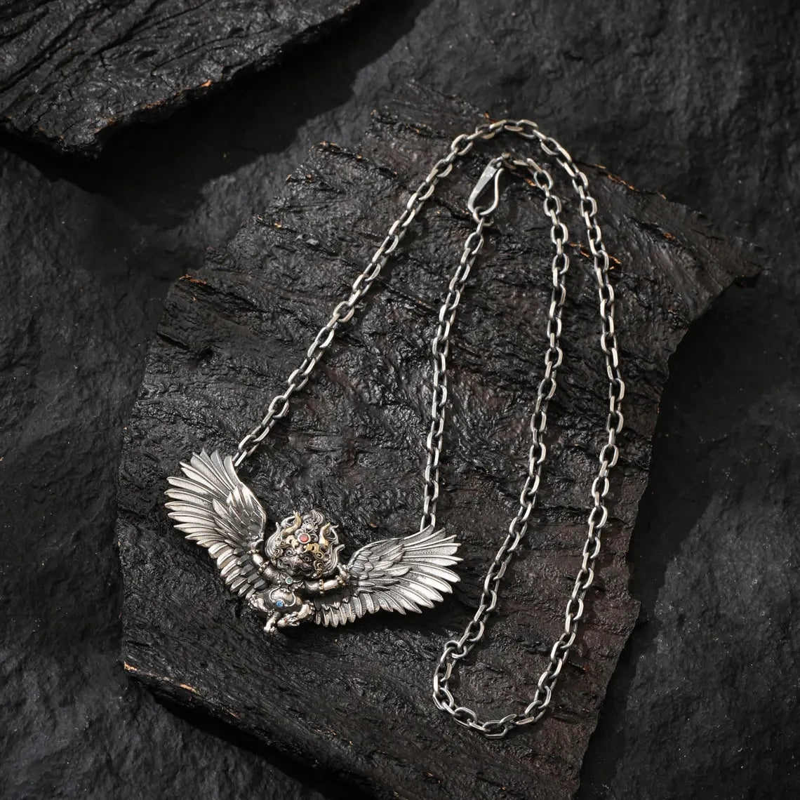 Dharma Deer Tibetan Garuda Amulet Necklace