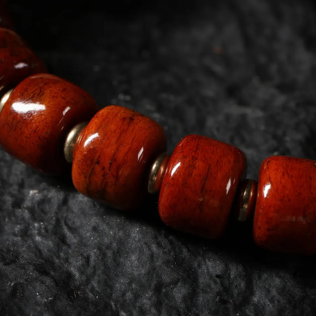 Dharma Deer Yak Bone Carved Skull Bracelet Amulet