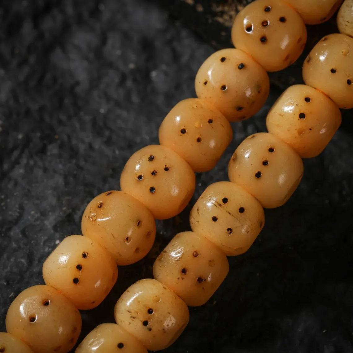 Dharma Deer Yak Bone Necklace 108 Square Mala Beads