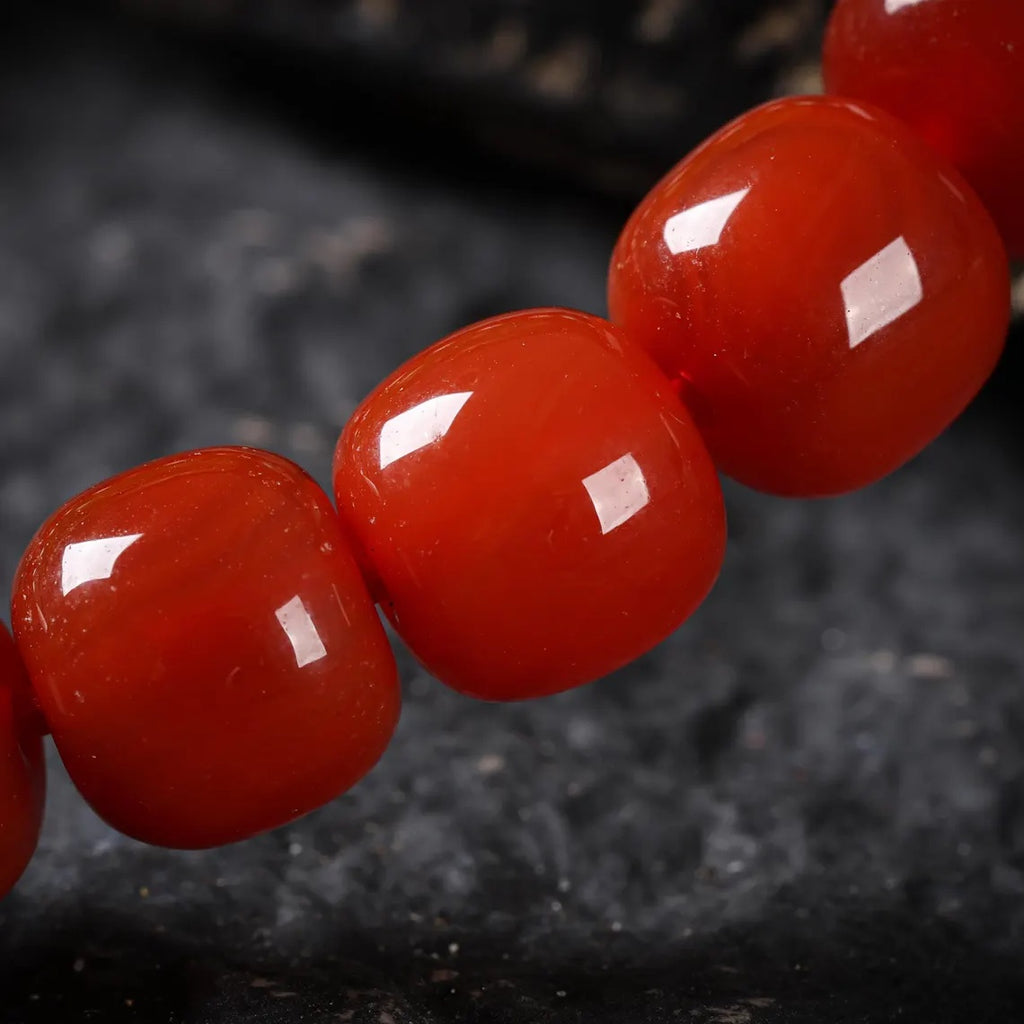 Dharma Deer Red Agate Turquoise Bracelet Dzi