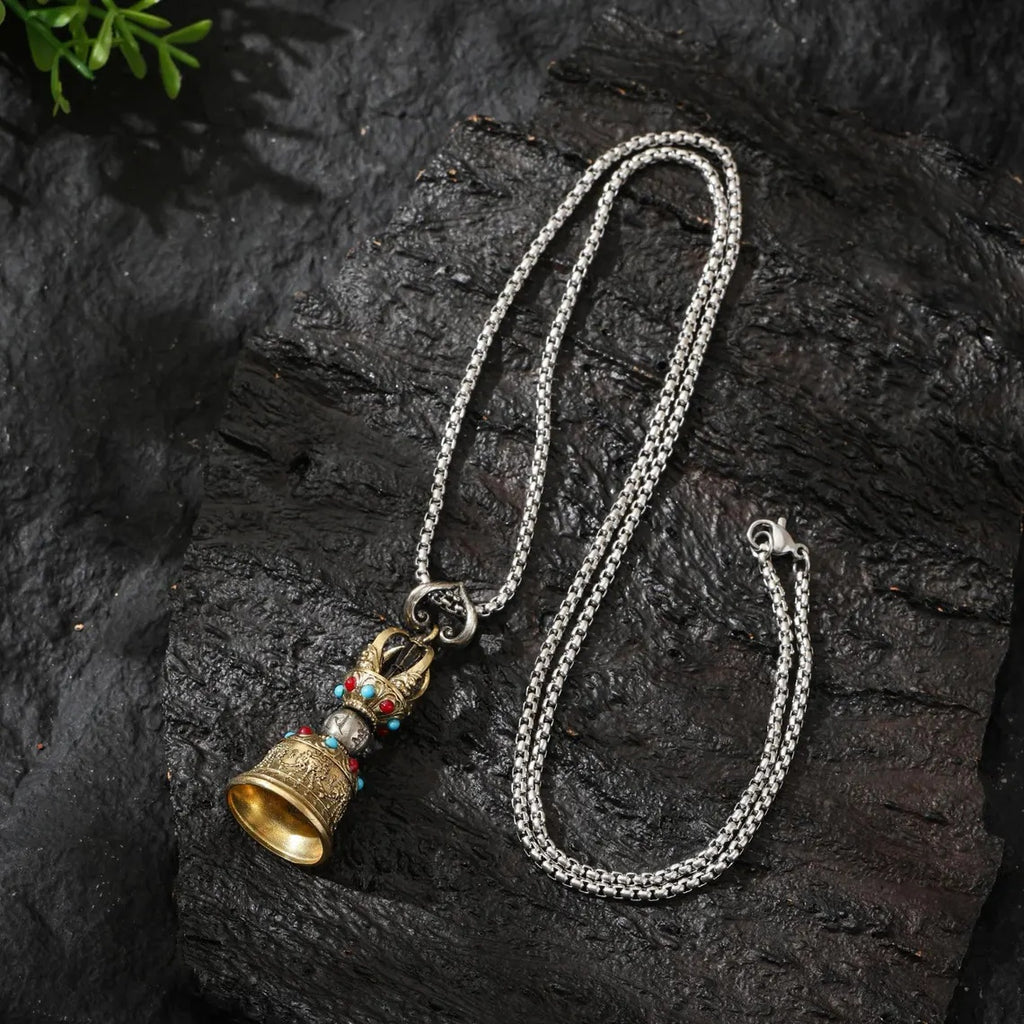 Dharma Deer Vajra Bell Pendant (Ghanta)