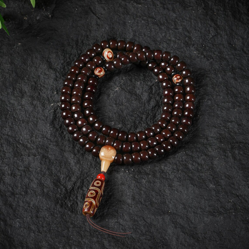 Dharma Deer Black Bodhi 108 Mala Beads Necklace