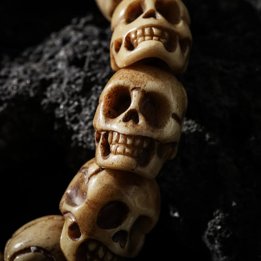 Dharma Deer Bone Skull Bracelet Protection Amulet