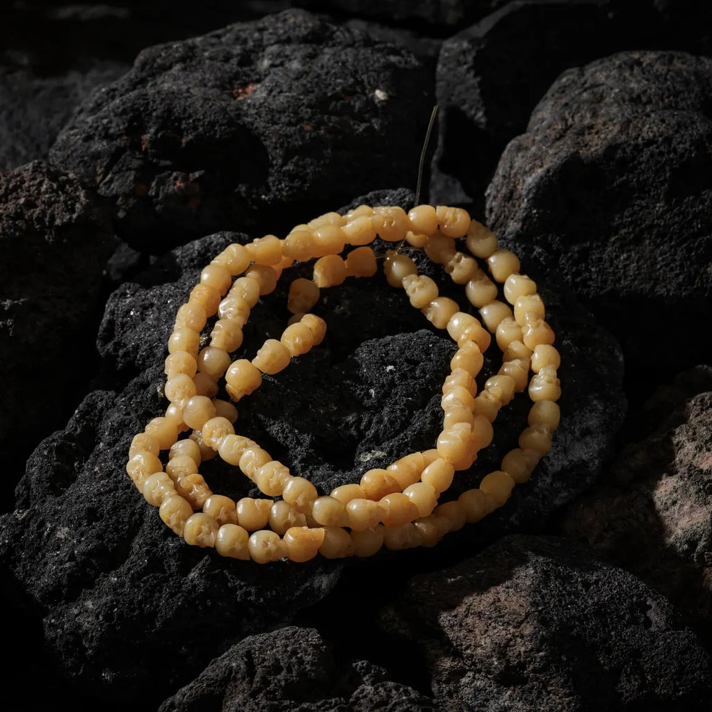 Dharma Deer Bone Skull Necklace 108 Beads