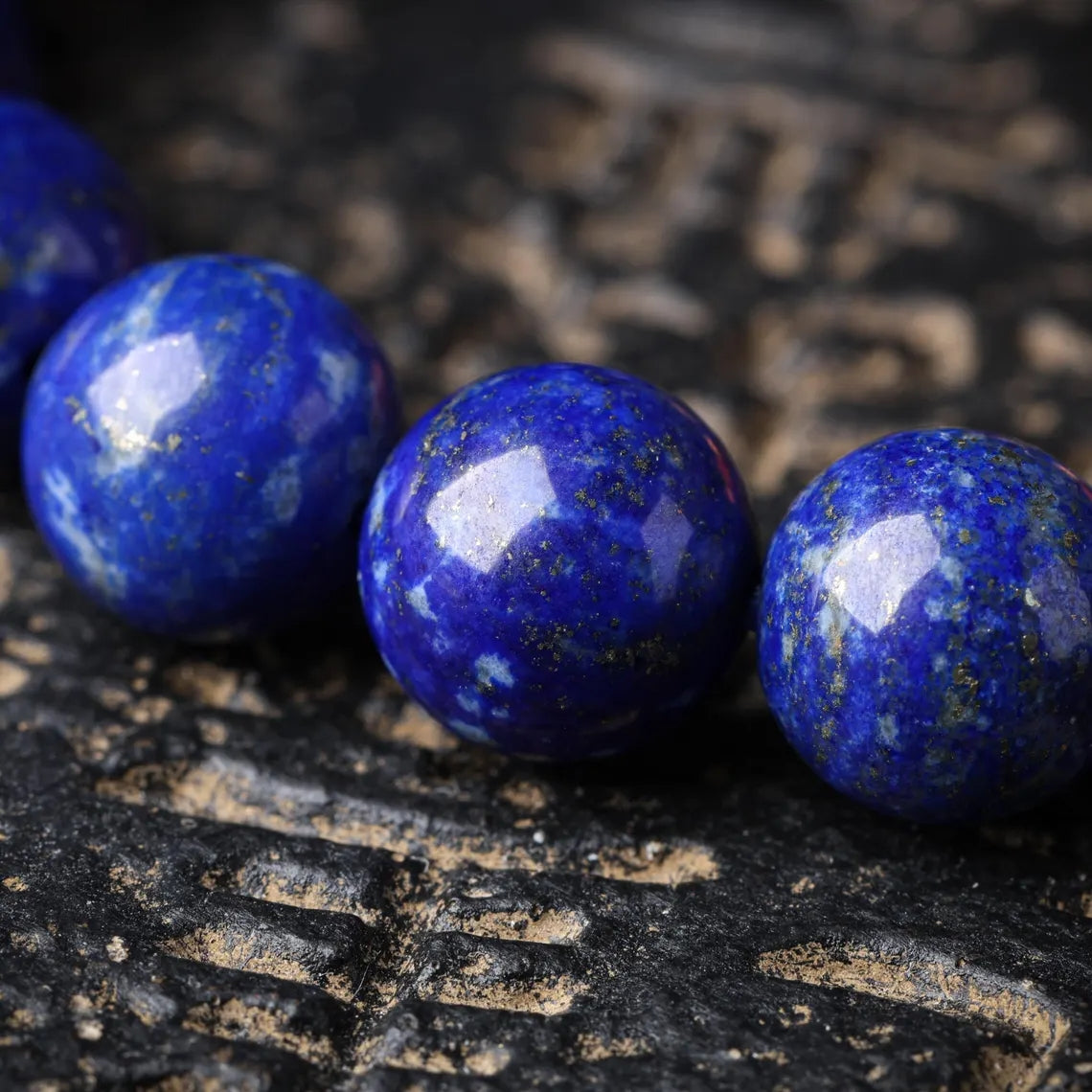 Dharma Deer Lapis Lazuli bracelet with Red Agate Accent