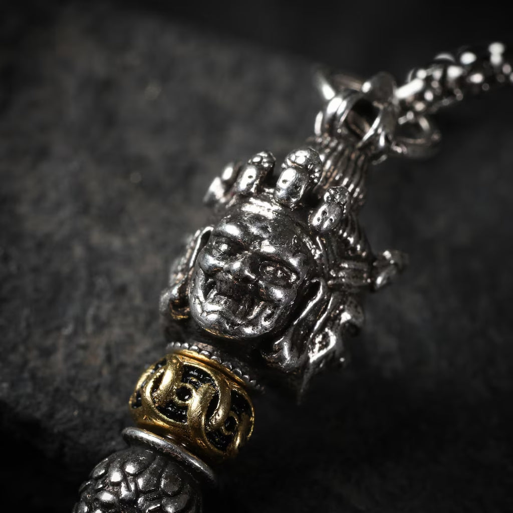 Dharma Deer Sterling Silver Phurba Pendant Necklace