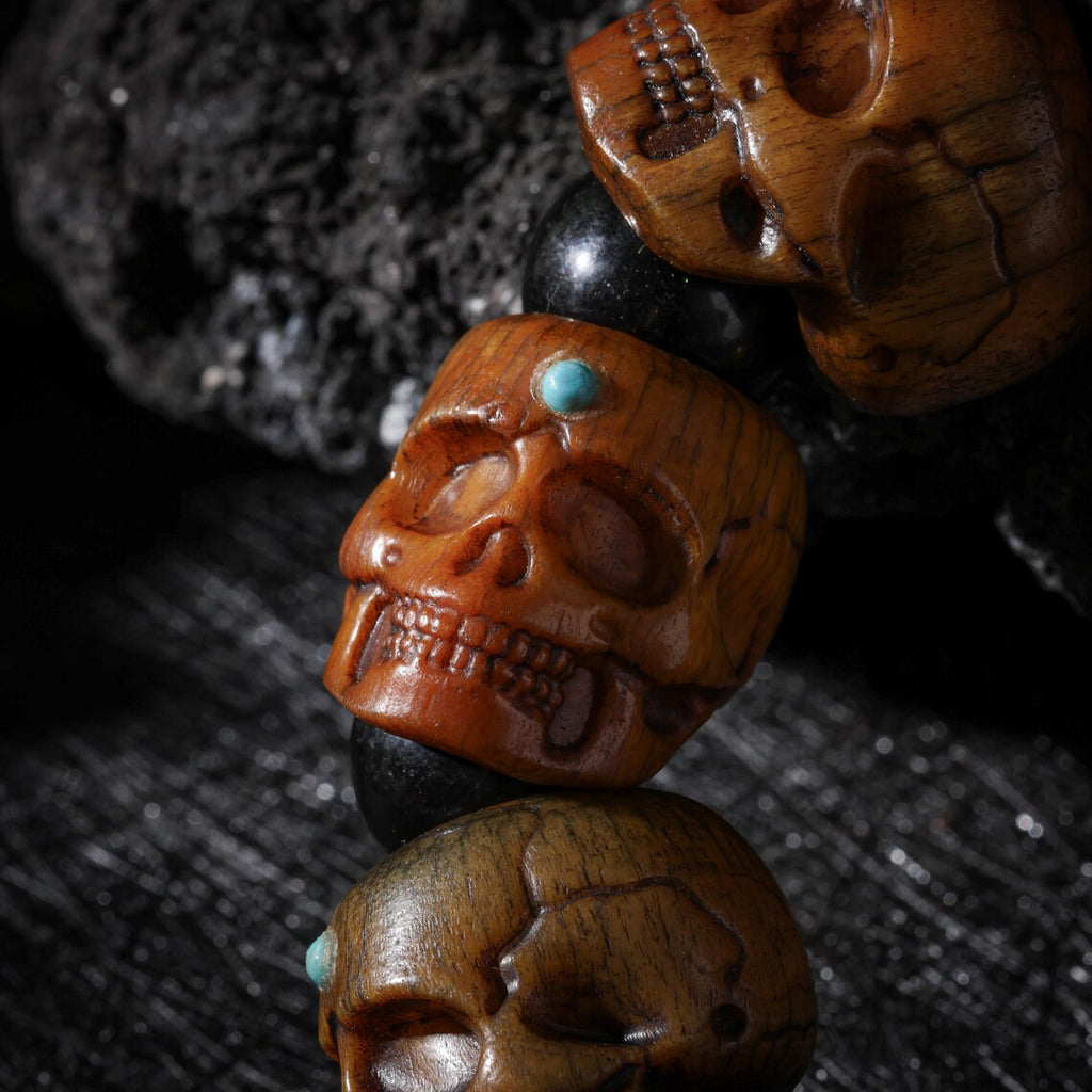 Dharma Deer Bone Skull Bracelet Protection Amulet