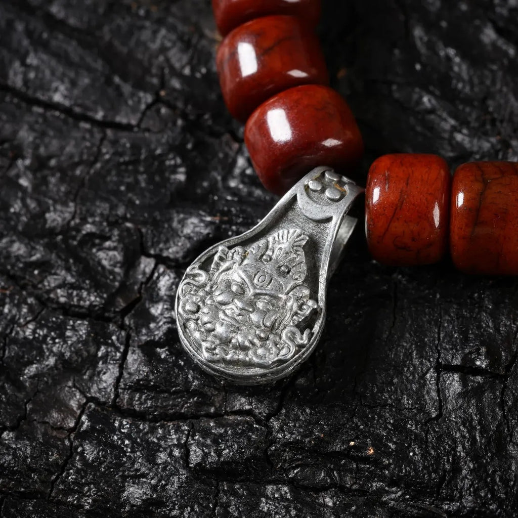 Dharma Deer Bone Necklace 108 Mala Beads
