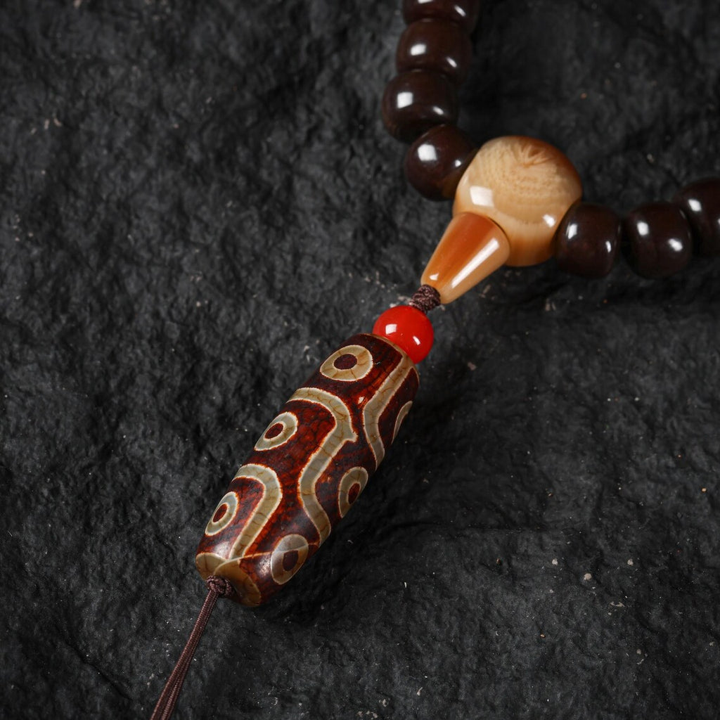 Dharma Deer Black Bodhi 108 Mala Beads Necklace