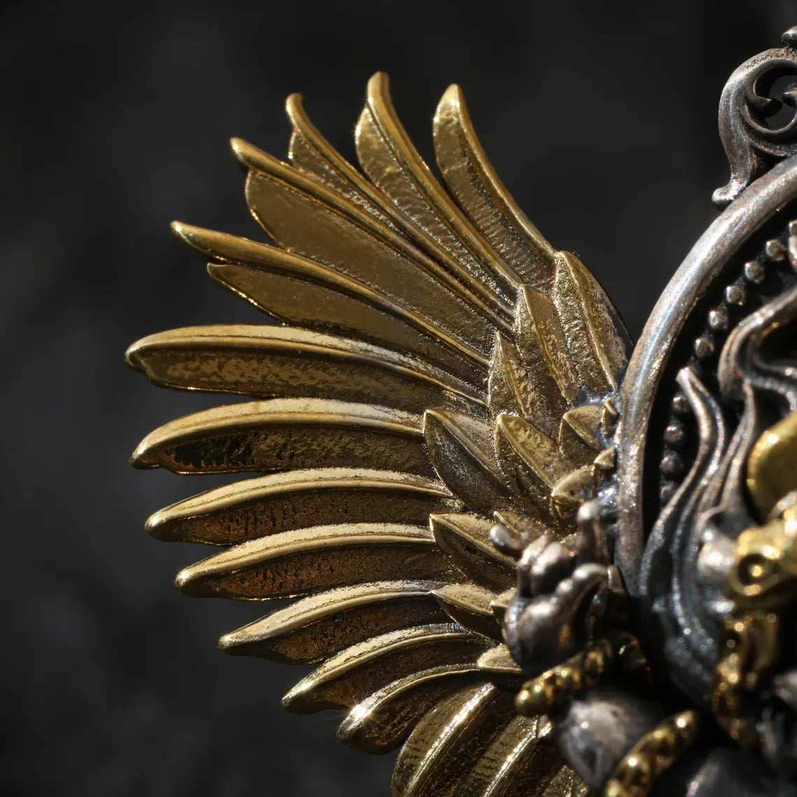 Dharma Deer Tibetan Garuda Amulet Necklace