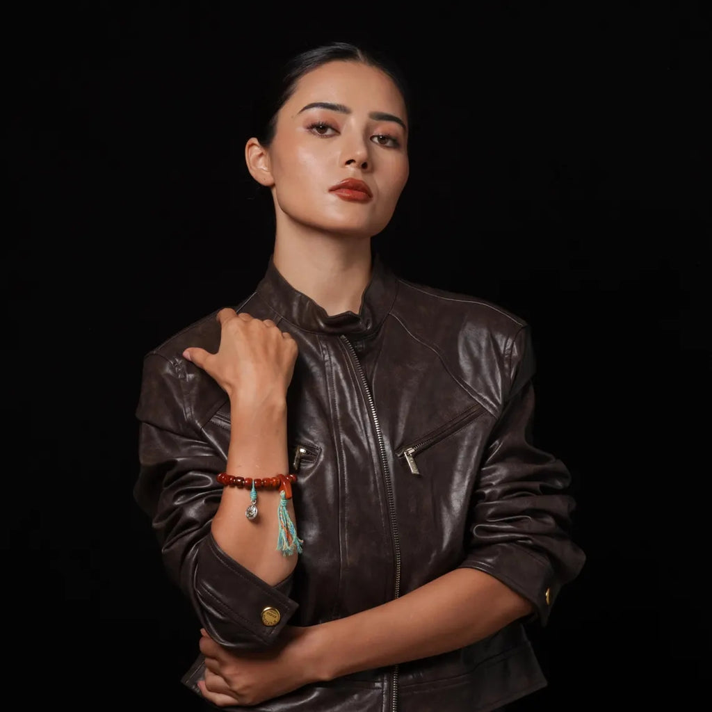 Dharma Deer Yak Bone Bracelet Tibetan Protection Talisman
