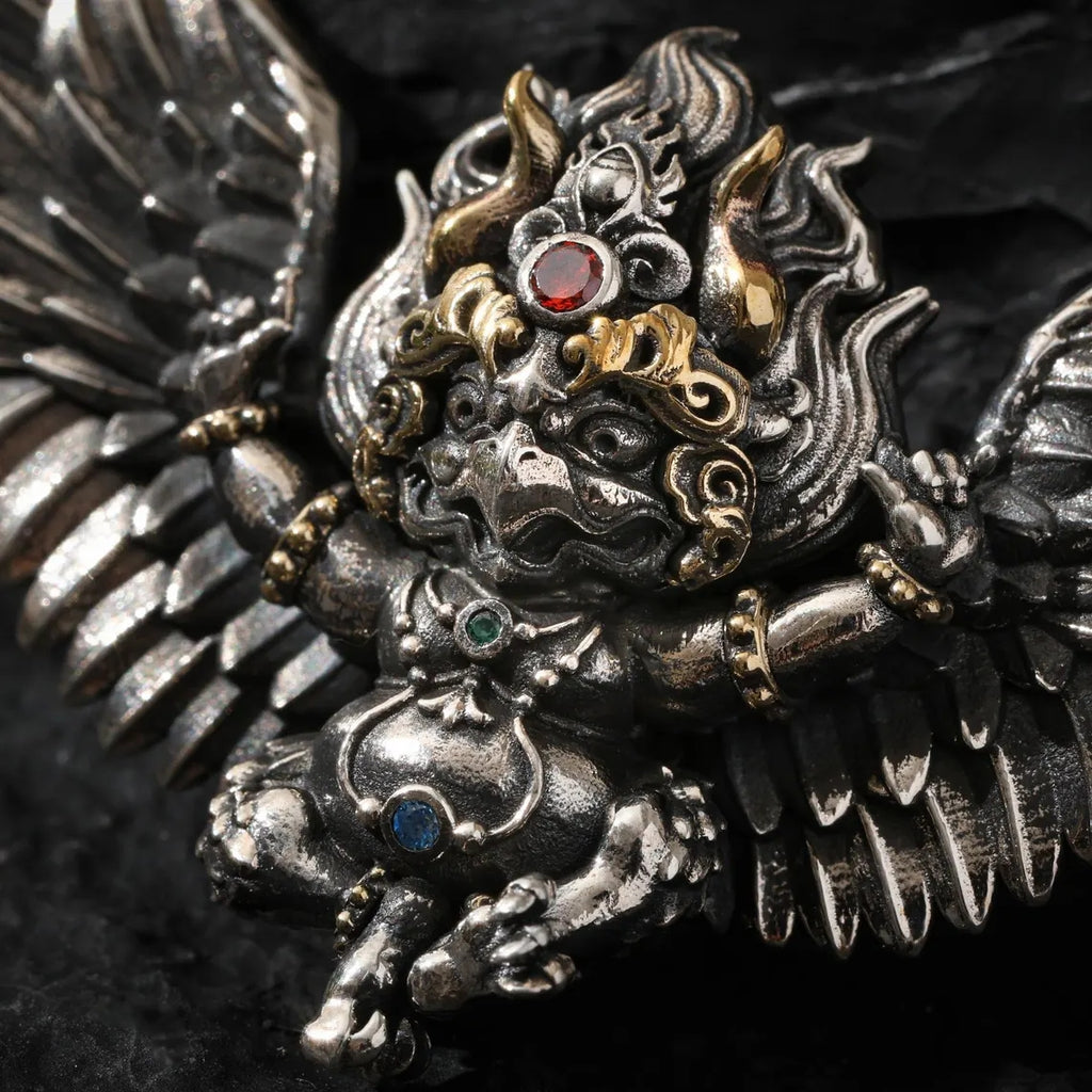 Dharma Deer Tibetan Garuda Amulet Necklace